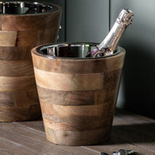 Load image into Gallery viewer, Acorn Mango Wood Ice Bucket in Brown