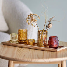 Load image into Gallery viewer, Elvina Wooden Tray with Tealight Holders in Warm Brown