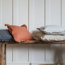 Load image into Gallery viewer, Oli Linen Gingham Cushion in Natural