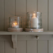 Load image into Gallery viewer, Small Glass Candle Holder in Gingham Check