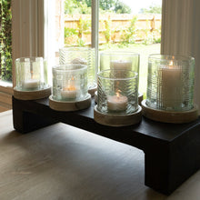Load image into Gallery viewer, Large Glass Candle Holder in Gingham Check