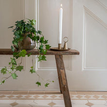 Load image into Gallery viewer, Forged Plate Small Candle Holder in Brass