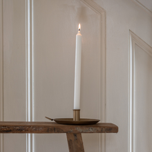 Load image into Gallery viewer, Forged Plate Small Candle Holder in Brass