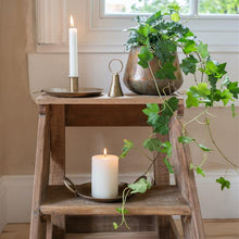 Load image into Gallery viewer, Forged Plate Small Candle Holder in Brass
