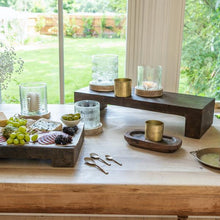 Load image into Gallery viewer, Small Glass Candle Holder in Gingham Check