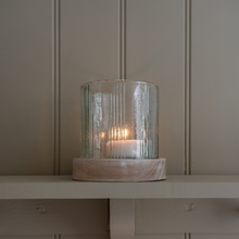 Load image into Gallery viewer, Small Glass Candle Holder in Stripe