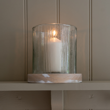 Load image into Gallery viewer, Large Glass Candle Holder in Stripe