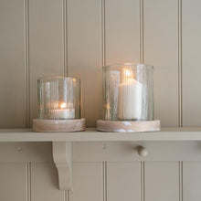 Load image into Gallery viewer, Small Glass Candle Holder in Stripe