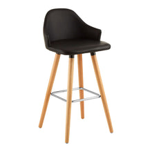 Load image into Gallery viewer, Dominique Leather Bar Stool in Black