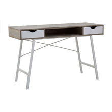 Load image into Gallery viewer, Dani Double Drawer Desk in Light Oak and White