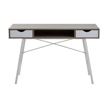 Load image into Gallery viewer, Dani Double Drawer Desk in Light Oak and White