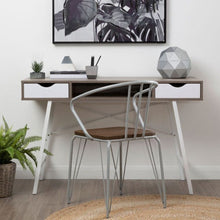 Load image into Gallery viewer, Dani Double Drawer Desk in Light Oak and White