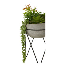 Load image into Gallery viewer, Mixed Succulent with Metal Planter in Grey