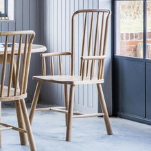 Load image into Gallery viewer, Murphy Set of 2 Oak Dining Chairs with Arms in Natural