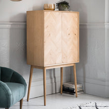 Load image into Gallery viewer, Odette Tall Oak Drinks Cabinet in Natural