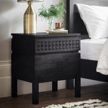 Load image into Gallery viewer, Hayleigh Mango Wood Bedside Table in Black