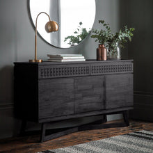 Load image into Gallery viewer, Hayleigh Mango Wood Three Drawer Sideboard in Black