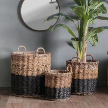 Load image into Gallery viewer, Eino Set of 3 Baskets in Black and Natural