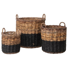 Load image into Gallery viewer, Eino Set of 3 Baskets in Black and Natural