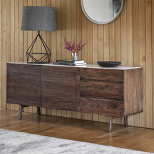 Load image into Gallery viewer, Linnea Dark Wood and Marble Sideboard