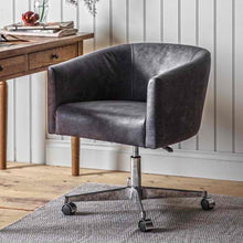 Load image into Gallery viewer, Rey Leather Desk Chair in Grey