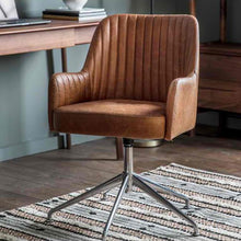 Load image into Gallery viewer, Leia Swivel Office Chair in Vintage Brown