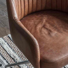 Load image into Gallery viewer, Leia Swivel Office Chair in Vintage Brown