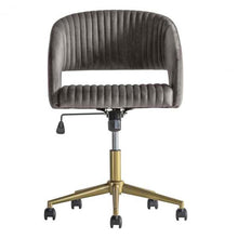 Load image into Gallery viewer, Leia Velvet Swivel Office Chair in Slate Grey