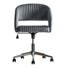 Load image into Gallery viewer, Leia Velvet Swivel Office Chair in Charcoal