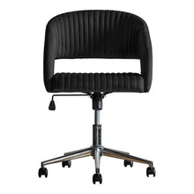 Load image into Gallery viewer, Leia Velvet Swivel Office Chair in Black