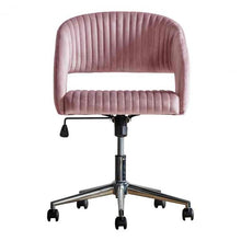 Load image into Gallery viewer, Leia Velvet Swivel Office Chair in Pink