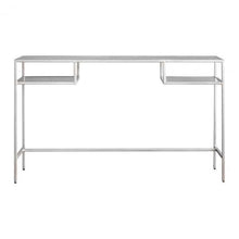 Load image into Gallery viewer, Lauren Glass and Iron Desk in Silver