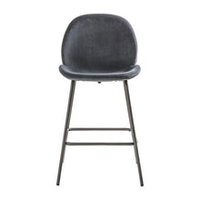 Load image into Gallery viewer, Abi Set of 2 Velvet Bar Stools in Dark Grey