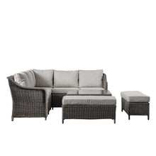 Load image into Gallery viewer, Valencia Outdoor Sofa Dining Set with Square Rising Table in Grey