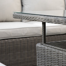 Load image into Gallery viewer, Valencia Outdoor Sofa Dining Set with Square Rising Table in Grey