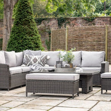 Load image into Gallery viewer, Valencia Outdoor Sofa Dining Set with Rectangular Rising Table in Grey