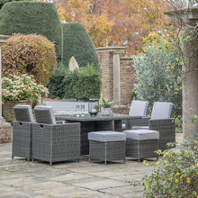 Load image into Gallery viewer, Valencia Outdoor 8-Seater Cube Dining Set in Grey