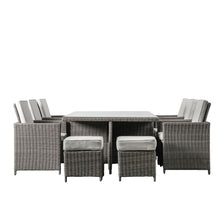 Load image into Gallery viewer, Valencia Outdoor 10-Seater Cube Dining Set in Grey