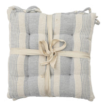 Load image into Gallery viewer, Lilo Set of 2 Cotton Stripe Seat Pad in Grey