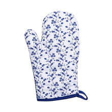 Load image into Gallery viewer, Floral Oven Glove in Blue