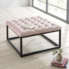 Load image into Gallery viewer, Perla Tufted Footstool in Blush