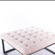 Load image into Gallery viewer, Perla Tufted Footstool in Blush