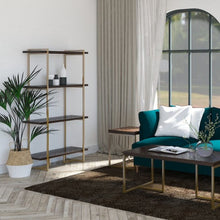 Load image into Gallery viewer, Ellannah Four Shelf Bookcase in Gold and Black