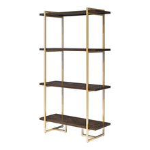 Load image into Gallery viewer, Ellannah Four Shelf Bookcase in Gold and Black