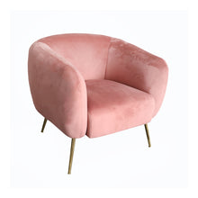 Load image into Gallery viewer, Cece Velvet Armchair in Blush Pink