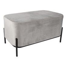 Load image into Gallery viewer, Leslie Velvet Upholstered Bench in Grey