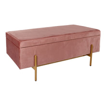 Load image into Gallery viewer, Rosanna Rectangular Velvet Ottoman in Blush Pink
