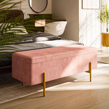 Load image into Gallery viewer, Rosanna Rectangular Velvet Ottoman in Blush Pink
