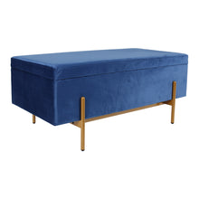 Load image into Gallery viewer, Rosanna Rectangular Velvet Ottoman in Royal Blue