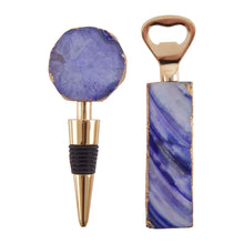 Load image into Gallery viewer, Megan Agate Opener & Stopper Set in Blue